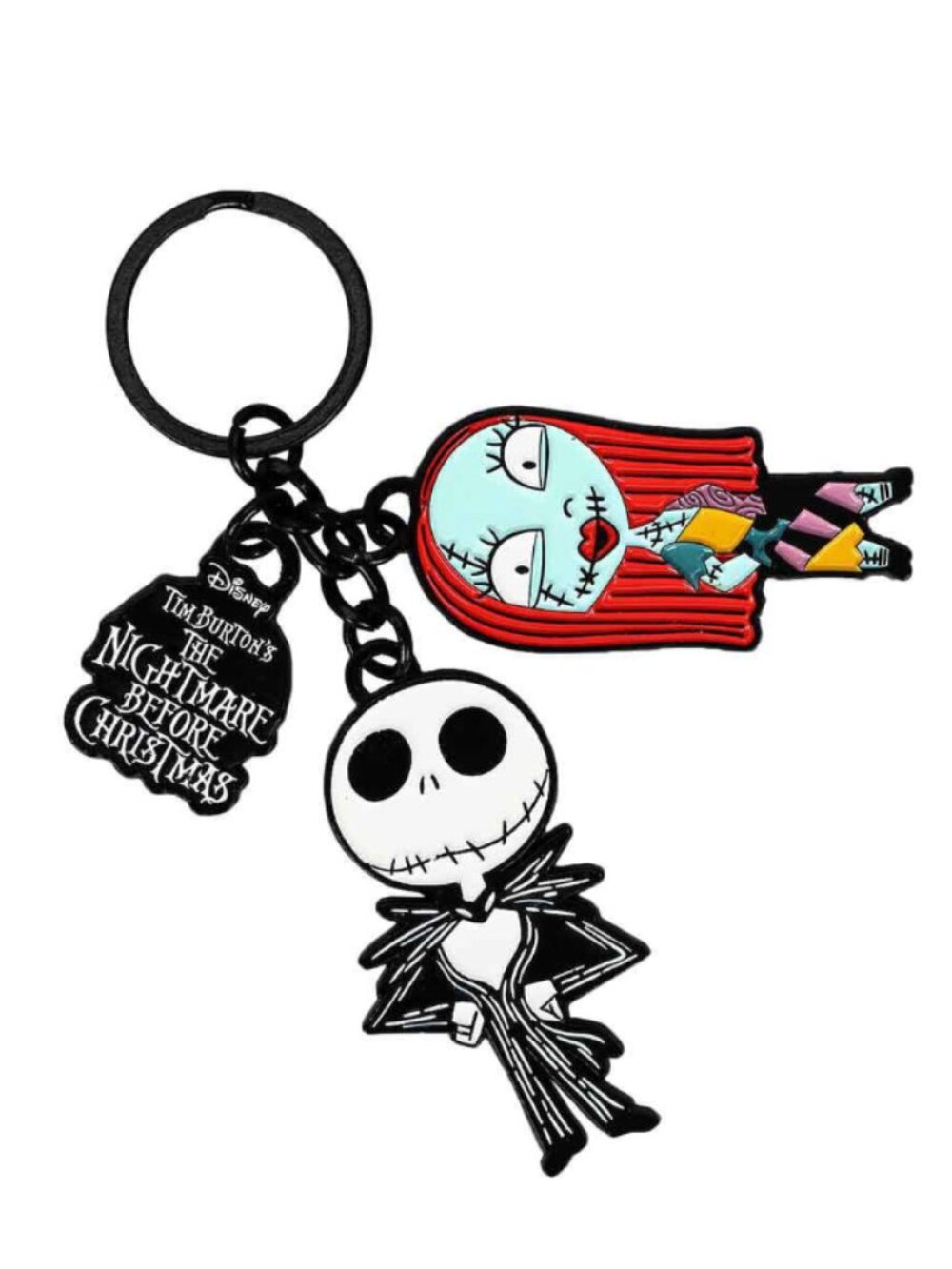 Nightmare Before Christmas Jack and Sally Charms Keychain